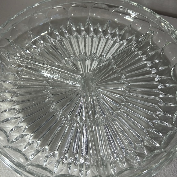 Vintage Leonard Cut Crystal Relish Dish, 3 Sections, Made in Italy, 9”x 1.75” - Picture 5 of 5